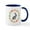 White/Navy Inside, variant on CafePress - Modern Vintage Graphic Easter Bunny And Wreath Of - 11 oz Ceramic Mug - Novelty Coffee Tea Cup