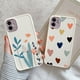 thumbnail image 2 of Para iPhone 14 13 12 Pro Case Heart Flowers Phone Case para iPhone 12 11 Pro Max 8 7 Plus X XS Max XR Marble Soft TPU Bumper Cover Tan Jianjun unisex, 2 of 2