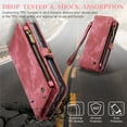 thumbnail image 6 of CaseMe Leather Case for Samsung Galaxy A52,2 in 1 Detachable Wallet Case with 8-Card Holder Zipper Bills Slot,Magnetic Shockproof Flip Leather Cover Zipper Pocket Phone Cases,Red,For Galaxy A52, 6 of 10