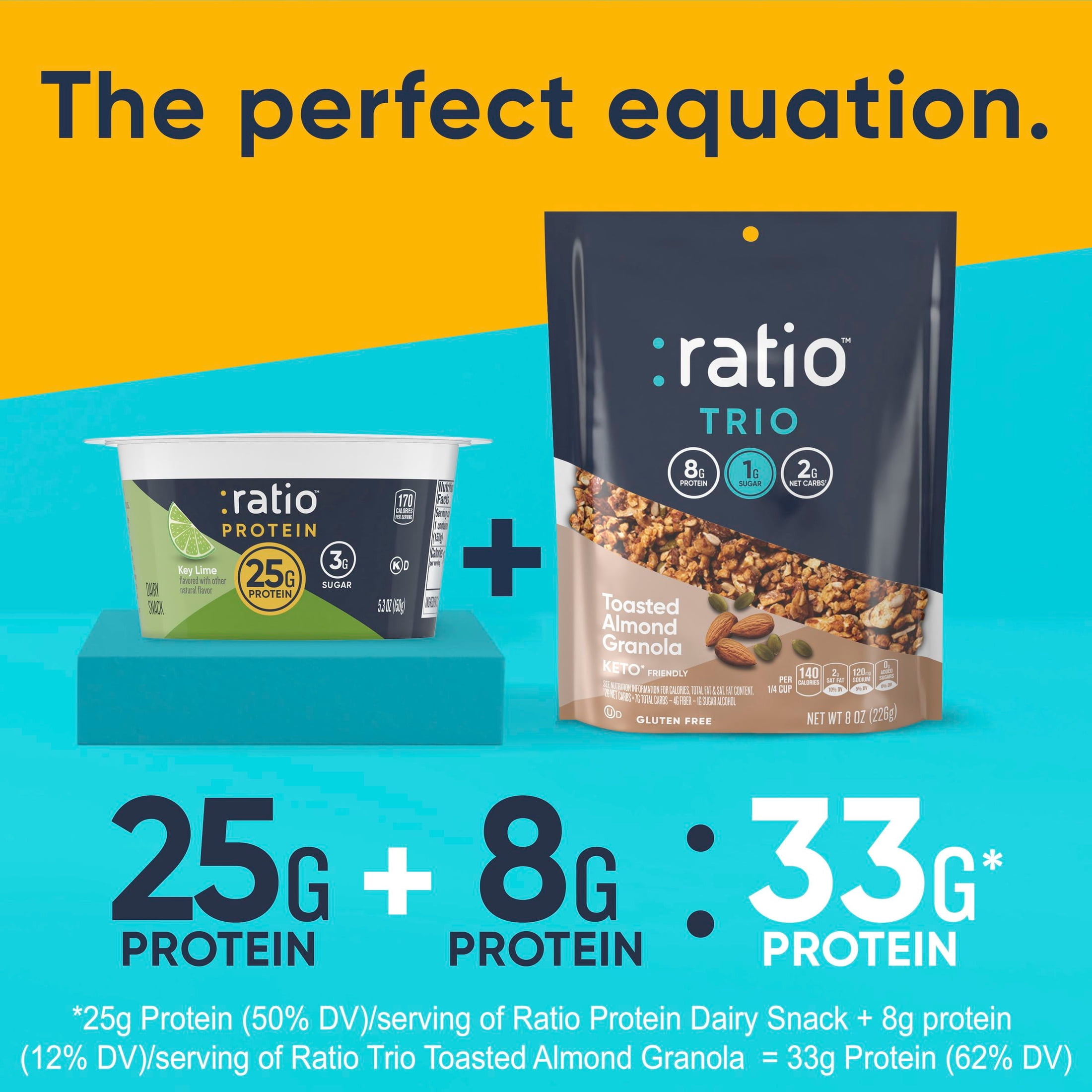 Ratio Yogurt Protein Cultured Dairy Snack, Key Lime, 25g Protein, 5.3 OZ