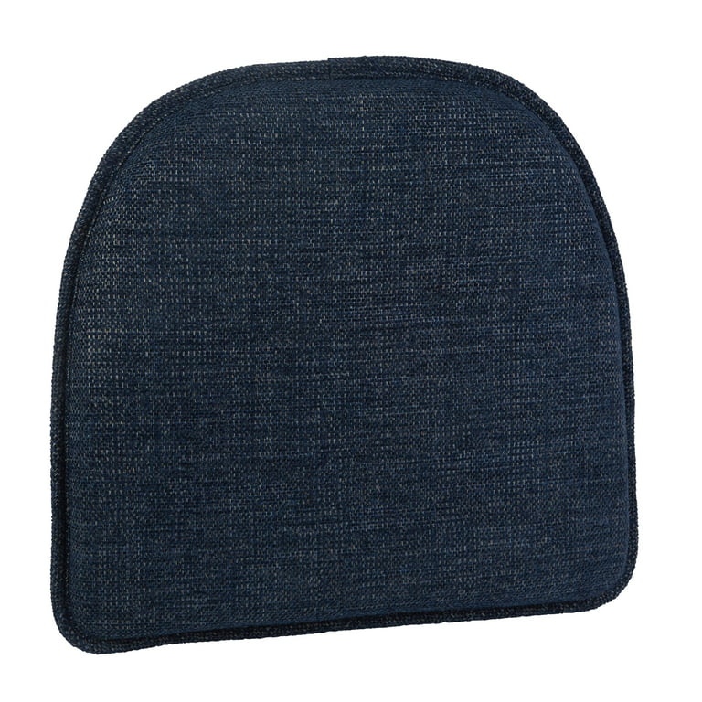 Gripper 15 x 16 Non-Slip Twill Tufted Chair Cushions Set of 4 - Wedge Blue