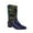 Drak Blue, variant on jovati Autumn And Winter Sequins Stitching Patent Leather Pointed Toe Boots Flat Boots