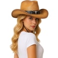 thumbnail image 2 of Unisex Western Outback Cowboy Hat - Classic Straw Cowgirl/Cowboy Style, 2 of 8