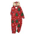 thumbnail image 3 of Odeerbi Christmas Onesie Pajamas for Family Holiday Hooded Sleep Jumpsuit Long Sleeve Family Christmas Pajamas Matching Sets Kids Lattice Print Jumpsuit Sleepwear Xmas PJs Set Multicolor, 3 of 5