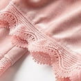 thumbnail image 4 of Xfvqtps Pajamas Set for Women Top and Pant Velvet Lace Open Front with Pearl Button Solid Color V Neck Long Sleeves Cozy Soft House Wear Casual Warm Winter Loungewear Pink, 4 of 9