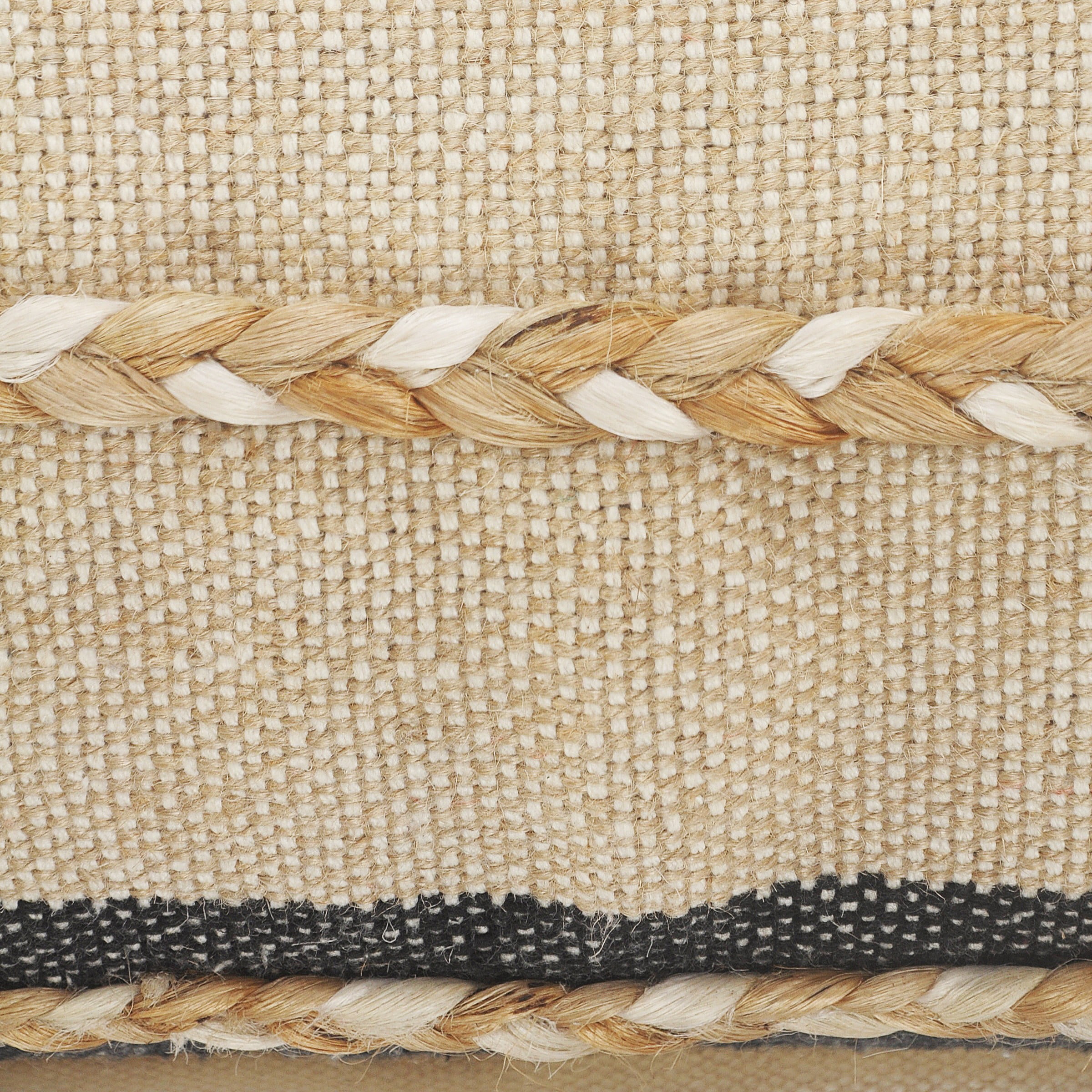 Desert Fields Daniel 14" x 36" Black/Tan Striped Jute Blend Adult Decorative Throw Pillow