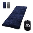 thumbnail image 1 of Almohadillas para cuna para dormir (75 "x 28") portátiles para acampar y caminar con correas elásticas, almohadilla para cuna suave y gruesa de algodón, impermeable - Azul marino, 1 of 5