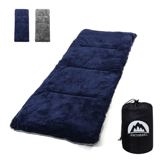 Almohadillas para cuna para dormir (75 "x 28") portátiles para acampar y caminar con correas elásticas, almohadilla para cuna suave y gruesa de algodón, impermeable - Azul marino