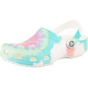 Crocs unisex adult Classic Tie Dye | Comfortable Slip on Water Shoes Clog, Fresco/Multi, 12 Women 10 Men US