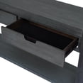 thumbnail image 3 of Lunale 55.1" Console Table with 2 Drawers and 1 Shelf, Rectangular Table with Acacia Veneer for Entryway, Living Room, Gray, 3 of 7
