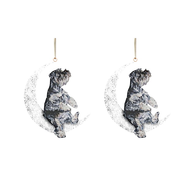 Adorno de Navidad Xihbxyly Perro En Forma de Siéntate Artefacto de Hierro 2 piezas
