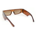 thumbnail image 4 of Womens Exaggerated Thick Temple Mod Narrow Rectangle Plastic Sunglasses All Brown, 4 of 4