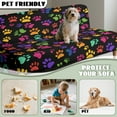 thumbnail image 6 of Xoenoiee Colorful Dog Paw Print Futon Cover, Dual Waterproof Couch Cover for Futon, Stretch Jacquard Sofa Cover, Leakproof Furniture Protector for Kids, Pets, Dog and Cat, 6 of 7
