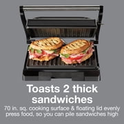 Proctor Silex Panini Press Sandwich Maker & Compact Grill with Nonstick Plates