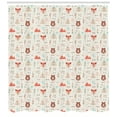 thumbnail image 3 of Ambesonne Tribal Shower Curtain, Fox Bear Arrows, 69"Wx84"L, Salmon Amber White, 3 of 3