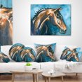 thumbnail image 3 of Designart Brown Horse on Blue Watercolor - Abstract Throw Pillow - 16x16, 3 of 4