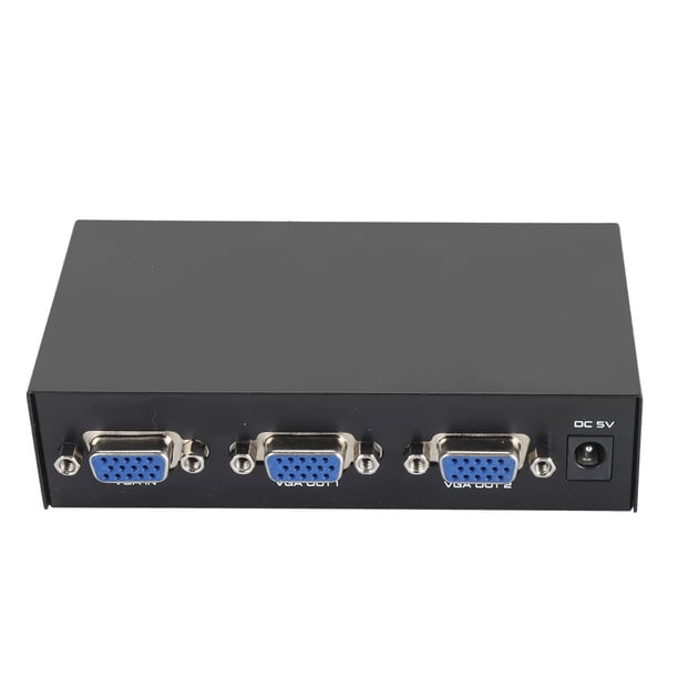 VGA Splitter, 2 Puertos VGA Splitter Ampliation Compatible de 200mhz 1 en 2 Fuera para Dirección Pública