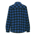 thumbnail image 4 of Plaid Flannel Shirts for Women Loose Fitting Cotton Button Shirt Long Sleeve Casual Flannel Blouse Tops Blue XL , Warm Winter Jackets for Lady, 4 of 5