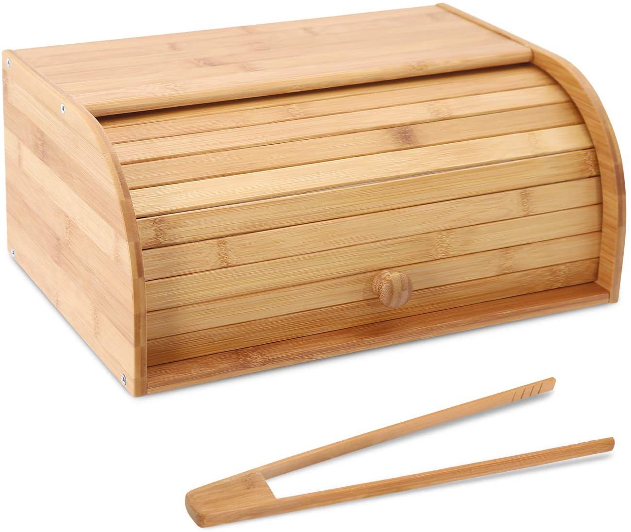 1 Set of Bamboo Bread Box Kitchen Bread Organizer Bread Storage Case