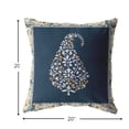 thumbnail image 5 of 20â€ Orange Navy Paisley Suede Decorative Throw Pillow, 5 of 5