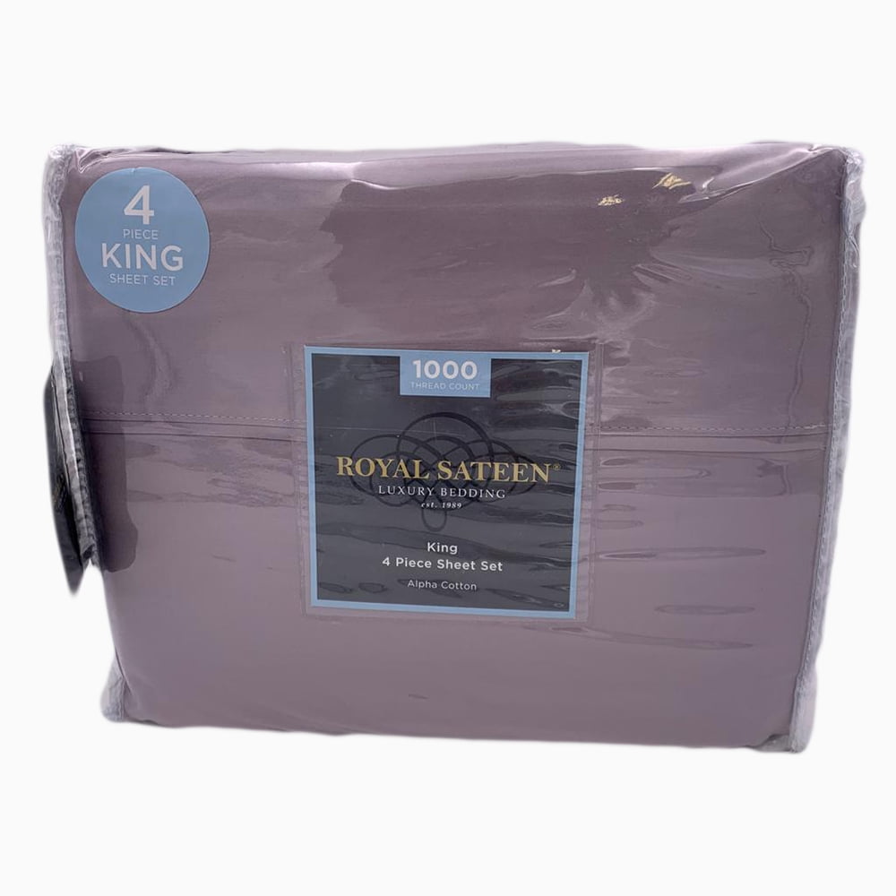 Royal Sateen Alpha Cotton 1000 Tc Luxury Solid 4Pc Sheet Set New 
