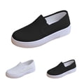 thumbnail image 2 of XIMIN Women Slip on Casual Loafers Sneaker Retro Traditional Breathable Lightweight Black White Casual Simple Softy Shoes for Running Walking Sport, 2 of 9