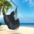 thumbnail image 3 of Hanging Chair Swing, Large Hanging Rope Chair with 2 Seat Cushions, Bohemian Indoor Swing Chair, Comfort Hanging Chairs for Bedrooms, Home, Patio, Yard, Deck, Max Capacity 330 lbs Gray, JA1409, 3 of 9