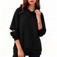thumbnail image 5 of Tbopshirt Hoodies for Women Loose Casual Hoodie Long Sleeve Panel Splicing Pullover Sweatshirt for Daily Leisure & Street Style, 5 of 6