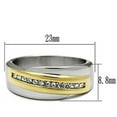 thumbnail image 2 of Two Tone Gold Clear CZ Womens Stainless Steel Wedding Band - Size 5, 2 of 3