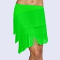 thumbnail image 2 of Glisme Black Skirts For Women Fringe Skirt Bohemian Style Asymmetrical Hem Mini Skirt With Flowy Tassel Details For Casual Party Wear Trend Party Dress Green, 2 of 4