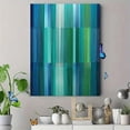 thumbnail image 4 of Abstract Blue Green Stripes Canvas Print Wall Art for Living Room Office Dining Room Hallway, 4 of 8
