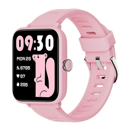BIGGERFIVE Kids Smart Watch, 1.5''HD Touchscreen Fitness Tracker for Girls Boys, 5ATM Waterproof, Black