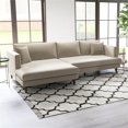 thumbnail image 2 of Pemberly Row Modern L-Shaped Pillow Back Velvet Left-Facing Sectional in Beige, 2 of 9