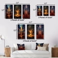 thumbnail image 4 of Designart "City of Light Final Destination II" Abstract Landscape Framed Wall Art Set Of 3 - Gold Abstract Landscapes Frame Gallery Set For Office Decor, 4 of 6