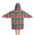 thumbnail image 2 of Red and Green Christmas Snowman Pattern Blanket Hoodies for Kids 6-13YR Oversize Wearable Blanket Hoodies for Boys Girls Teens, 2 of 7