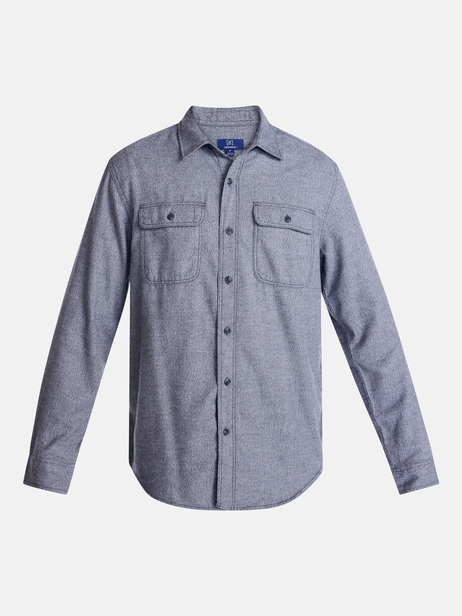 George Men's and Big Men's 100% Cotton Plaid Flannel Shirt with Long Sleeves, Sizes XS-3XL, 2XB-5XB & Tall XLT-3XLT