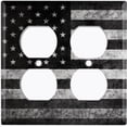 thumbnail image 3 of Metal Light Switch Plate Cover U.S. Flag Gray FLG002, 3 of 13