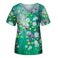 thumbnail image 4 of DPTALR T-Shirt Femme à Manches Courtes Col en V Imprimé Floral Ample, 4 of 9