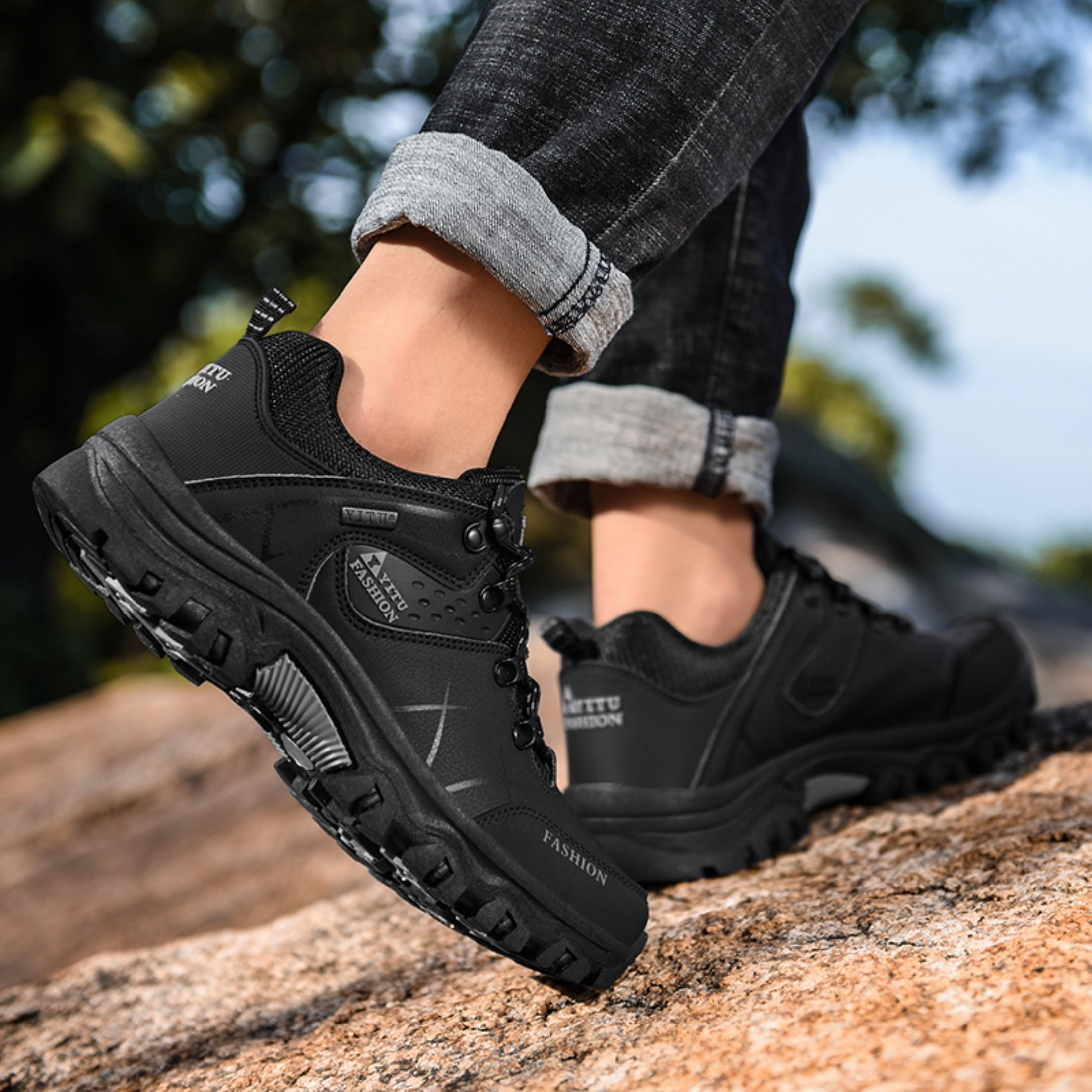 SKIUHS Men's Hiking Shoes – Insulated & Breathable All-Terrain Options, Non-Slip Waterproof Outdoor Trail Shoes