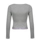 thumbnail image 5 of Top corto de manga larga para mujer, camiseta elegante con hombros descubiertos, camisas Harajuku ajustadas Vintage, blusa Fridja hkj5456, 5 of 9