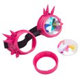 thumbnail image 2 of C.F.GOGGLE Rivet Kaleidoscope Rave Rainbow Crystal Lenses Steampunk Goggles, Black/ Copper/ Brass, 2 of 3