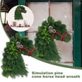 thumbnail image 4 of Animal Farm Horsehead Garland Decorative Pendant Outdoor Pendant Garden Wreath Decoration Straw Rooster Christmas Garland D5x6, 4 of 5