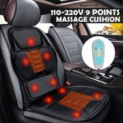 Kadell Electric Portable 9 Point Heating Vibrating Seat Cushion Massager for Back, Neck, Hips & Thighs Pain Relief - Use in Car, Home, Office