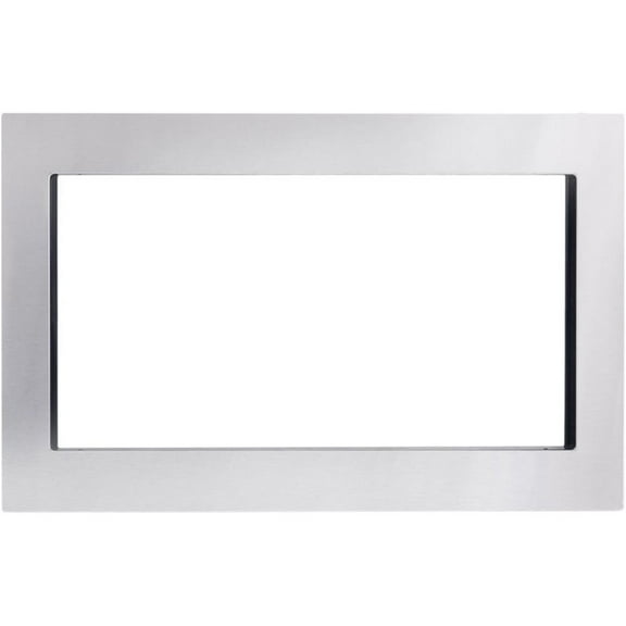 Pemberly Row 30 in. Built-in Stainless Steel Microwave Trim Kit in Silver