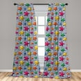 thumbnail image 5 of Ambesonne Nautical Curtains, 3D Stars Wavy Stripes, Pair of 28"x84", Multicolor, 5 of 5