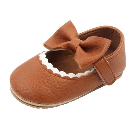 

Relanfenk Baby Boots Toddler Girls Bowknot Princess Wedding Party Dress Shoes Rubber Sole Crib Shoes For First Walking
