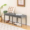 thumbnail image 2 of Costway 47" French Vintage Entryway Bench Upholstered Dining Bench with Rubber Wood Legs Grey, 2 of 9