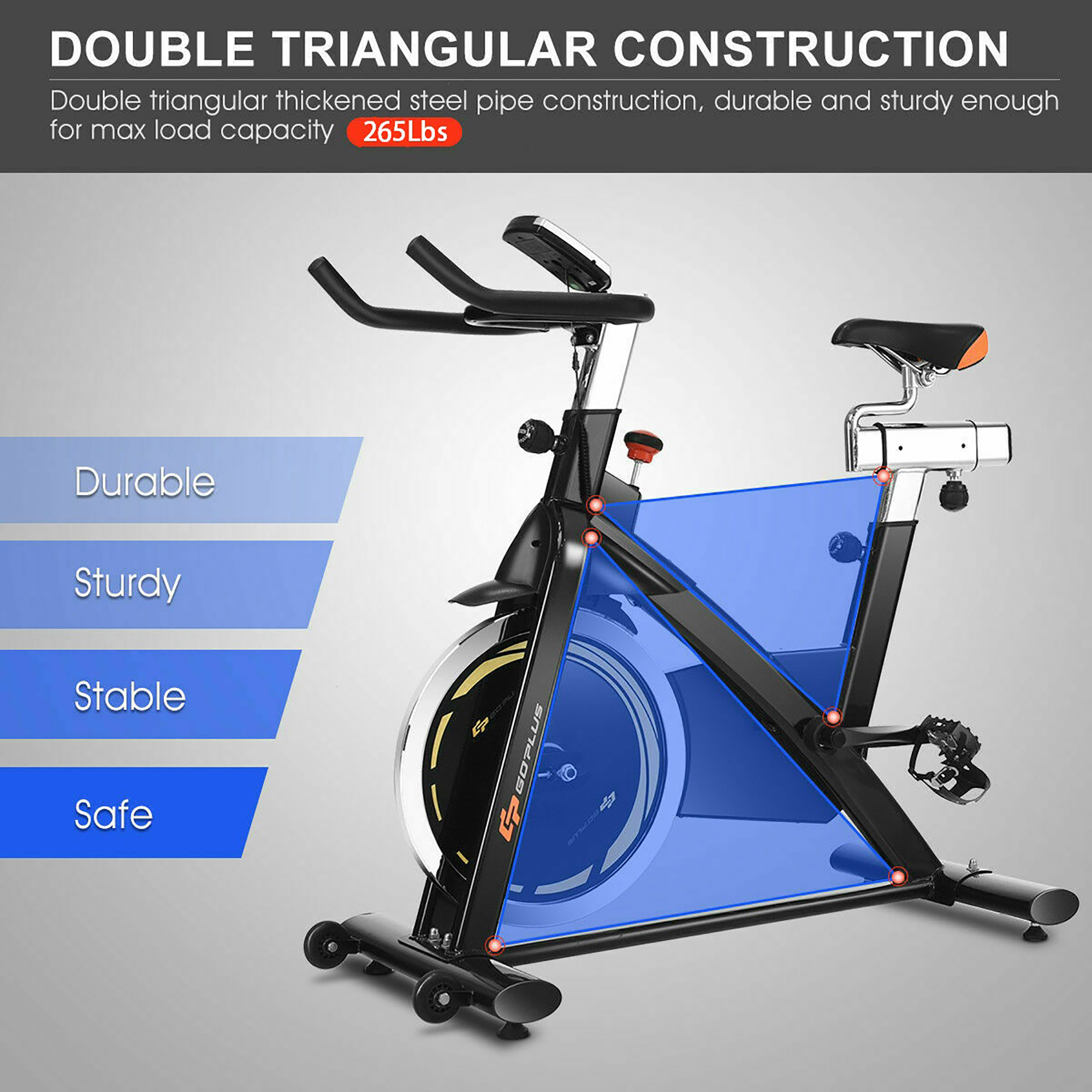 Goplus Exercise Bike Cycle Trainer Indoor Workout Cardio Fitness Bicycle Stationary - image 5 of 10