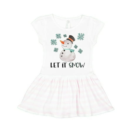 

Inktastic Let It Snow Cute Snowman in Hat and Scarf Gift Toddler Girl Dress