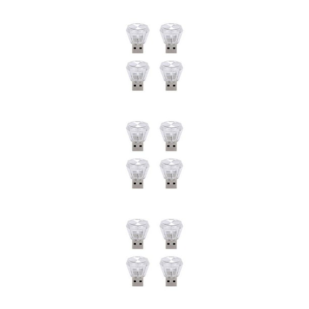 Riwesomey 4 piezas mini USB luz ambiental del coche iluminación interior atmósferas sin cableado vehículo ligero carga de energía móvil Type1 NO1